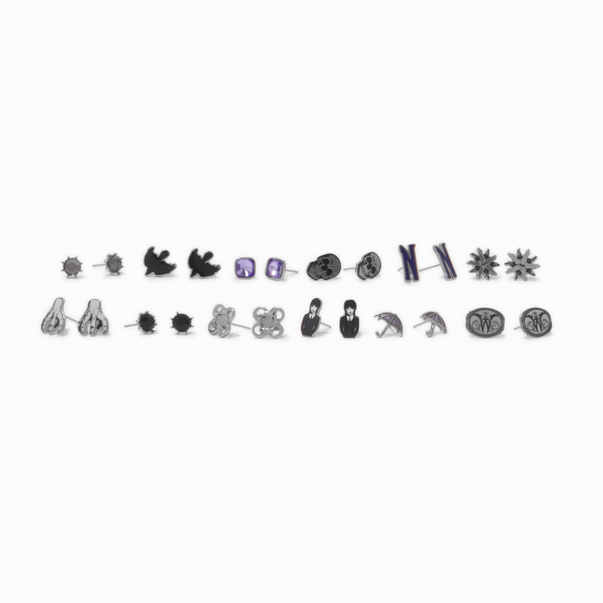 Wednesday™ Halloween Stud Earrings - 12 Pack,