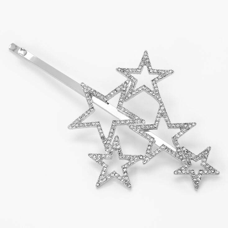 Silver Rhinestone Star Cluster Hair Pin,