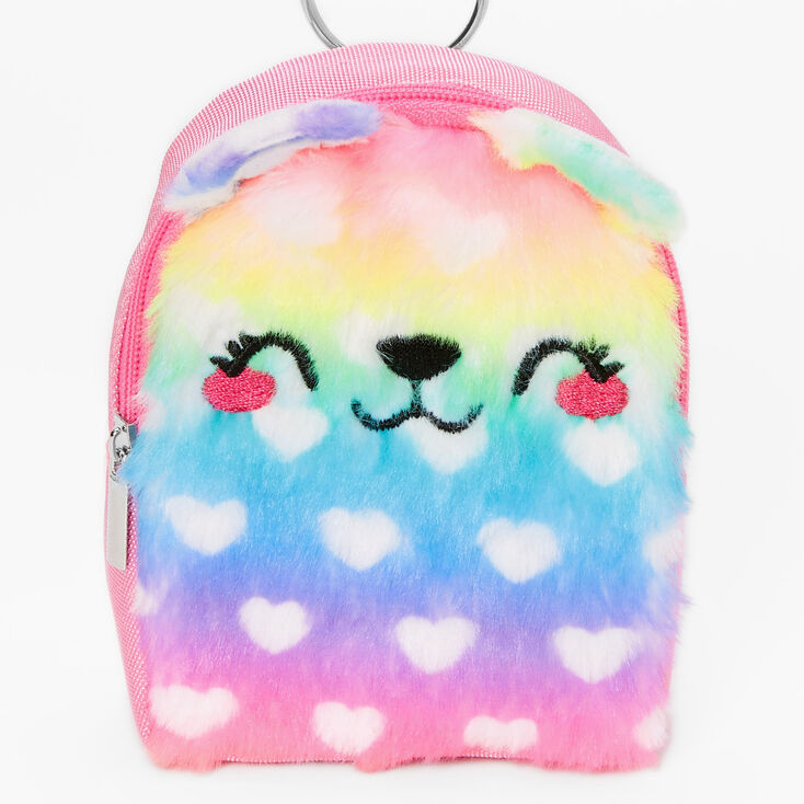 Rainbow Bear Mini Backpack Keychain,