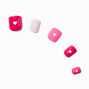 Red &amp; Pink Heart Square Press On Vegan Faux Nail Set - 24 Pack,