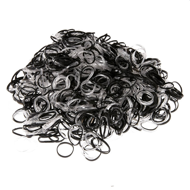 Black & Clear No More Snag Mini Hair Bobbles - 1000 Pack | Claire's