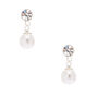 C LUXE by Claire&#39;s Sterling Silver 5MM Pearl Drop Stud Earrings,