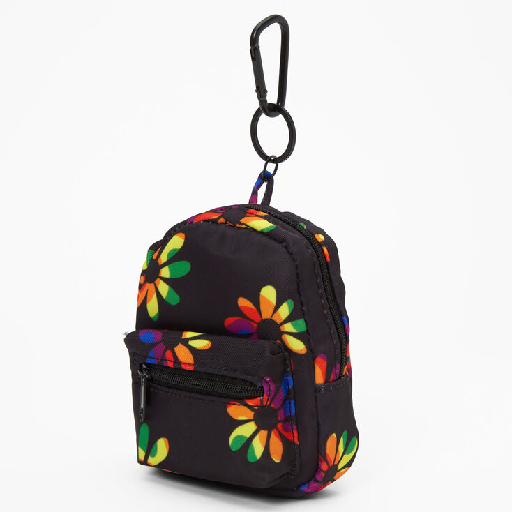 Rainbow Daisy Mini Backpack Keyring,