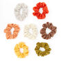 Earth Tone Solid Hair Scrunchies - 7 Pack,