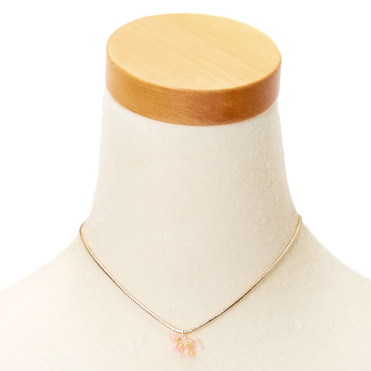 Claire&#39;s Club Gold Unicorn Pendant Necklace,