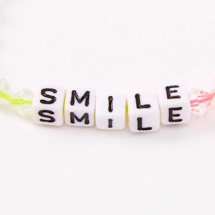 Ombre Rainbow Smile Beaded Stretch Bracelet,