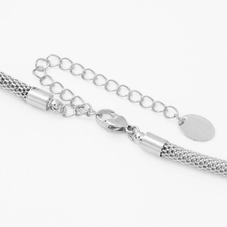 Silver 10&quot; Mesh Chain Choker,
