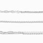 Silver Pearl Woven Chain Bracelets - 3 Pack,
