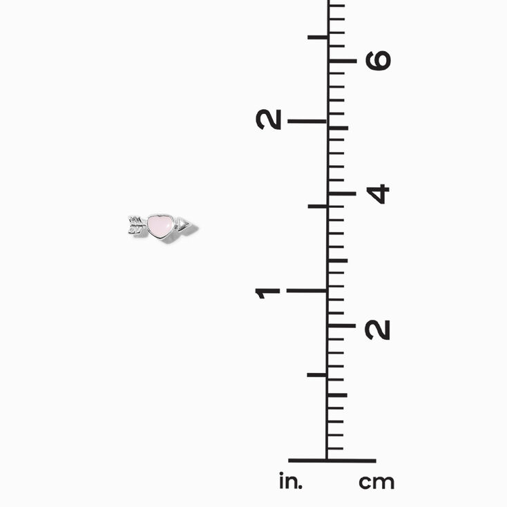 Pink Arrow Heart Stud Earrings,
