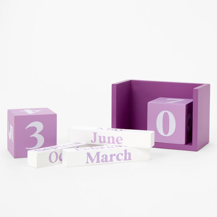 Purple Perpetual Block Calendar,