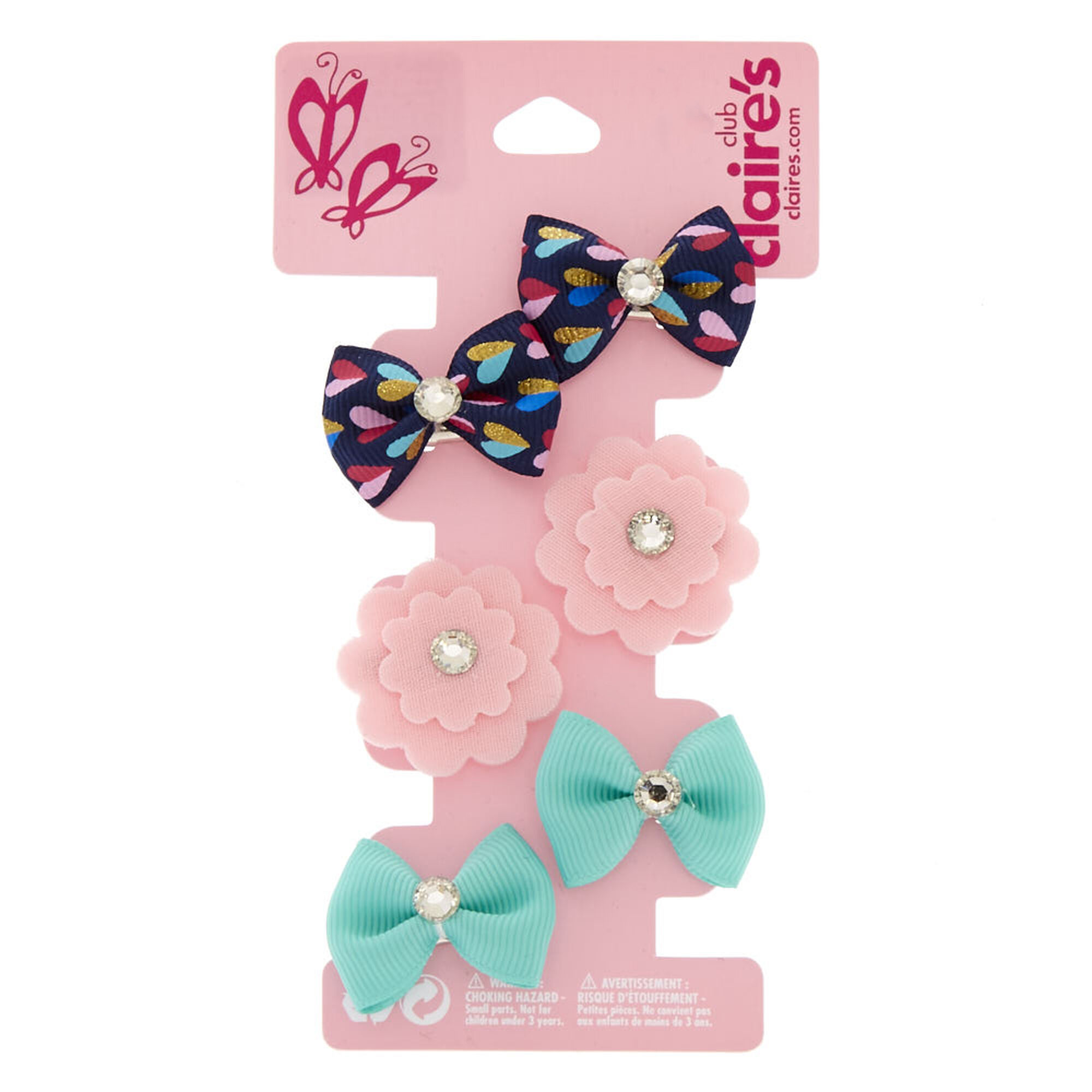  Claire's Club Glitter Bow Hair Clips for Girls Age 3-6,  Toddler Children's Little Girl Hair Accessories Crocodile Clip Barrettes  Pink Gold and White Hair Bows (3 Pack) : Beauty & Personal Care