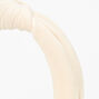 Knotted Ribbed Knit Headband - Ivory,