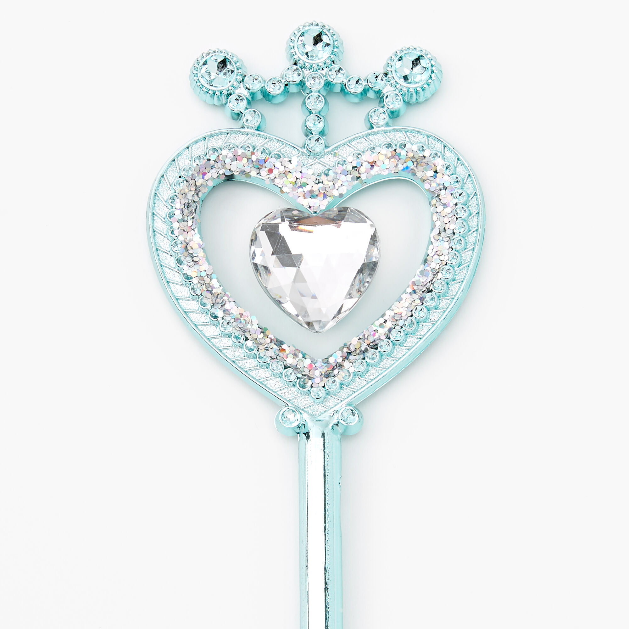 Claire's Club Glitter Heart Wand - Turquoise,