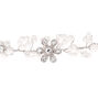 Silver Pearl Flower Hair Crown,