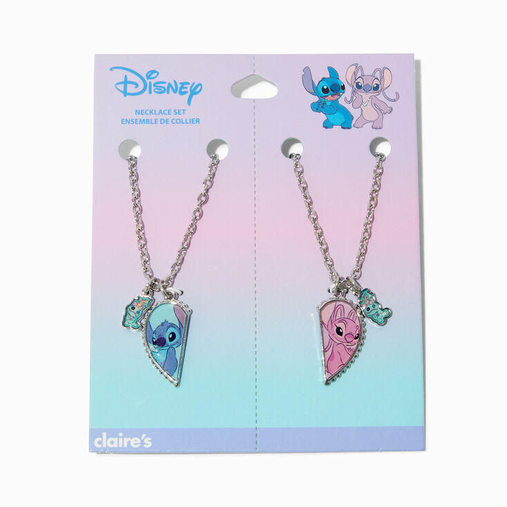 Disney Stitch Claire&#39;s Exclusive BFF Split Heart Necklace Set - 2 Pack,
