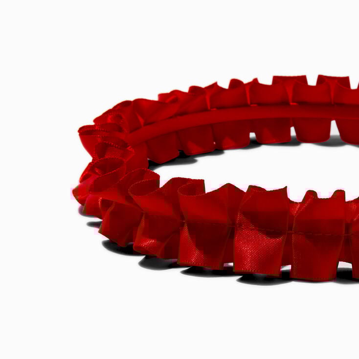 Claire&#39;s Club Red Satin Ruched Holiday Headband,