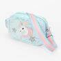 Claire&#39;s Club Mint Sparkle Unicorn Crossbody Bag,