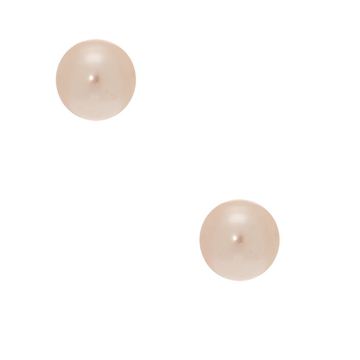 Claire's Boucles d’oreille avec perles d'imitation en verre rose tendre