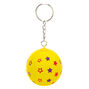 Porte-cl&eacute;s avec balle anti-stress &agrave; imprim&eacute; &eacute;toile jaune,