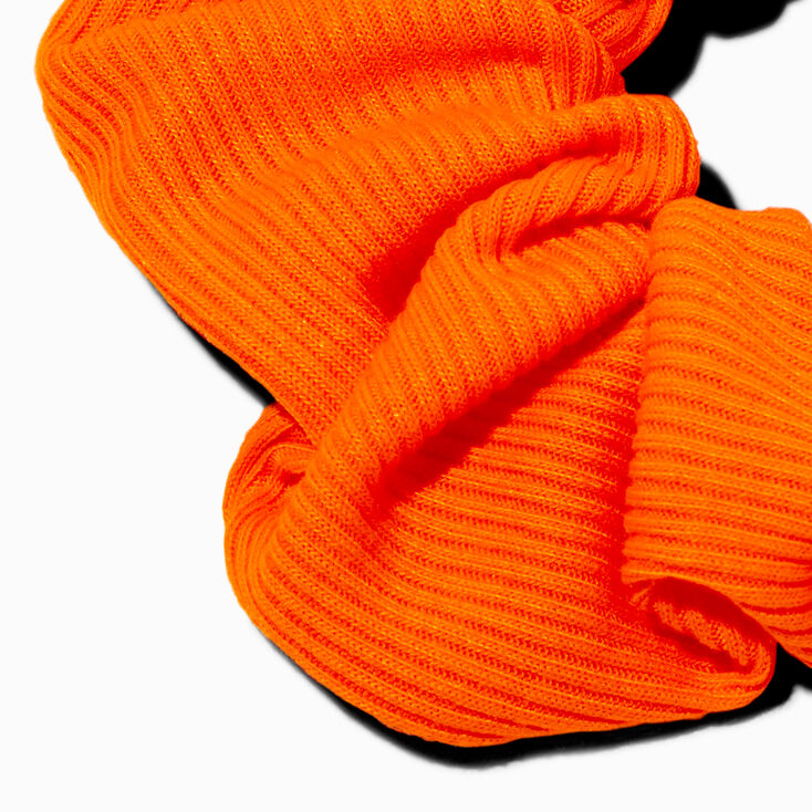 Ribbed Orange Hair Scrunchie,