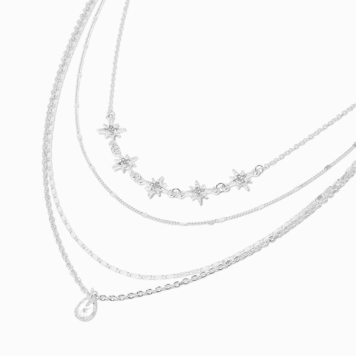 Silver-tone Star Multi-Strand Necklace,