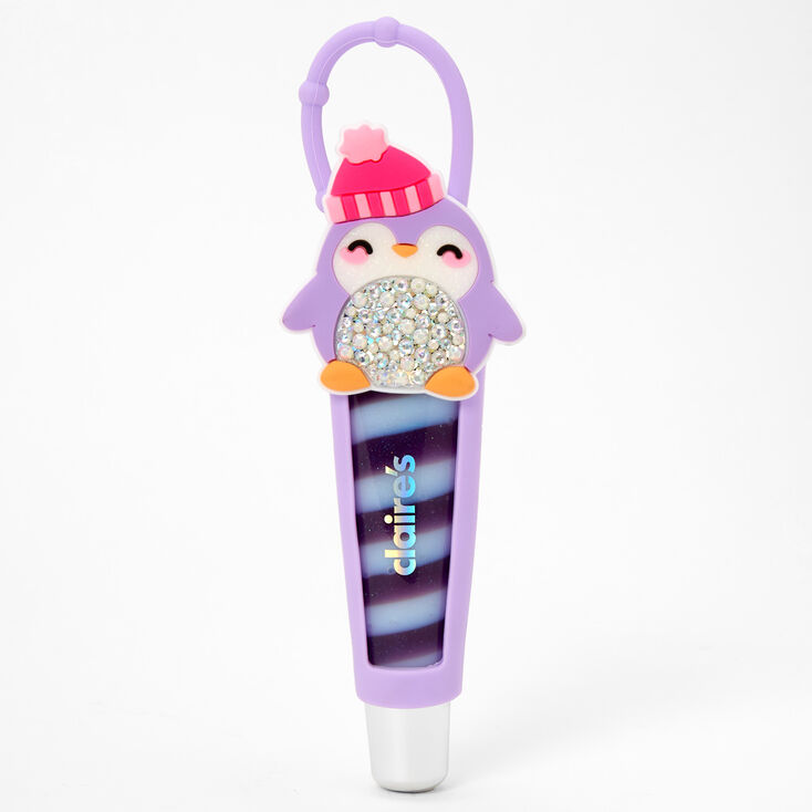 Penguin Bling Lip Gloss Tube - Purple,