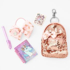 Jojo Siwa&trade; Rose Gold Sequin Mini Backpack Keychain,