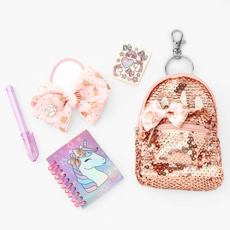 Jojo Siwa&trade; Rose Gold Sequin Mini Backpack Keychain,