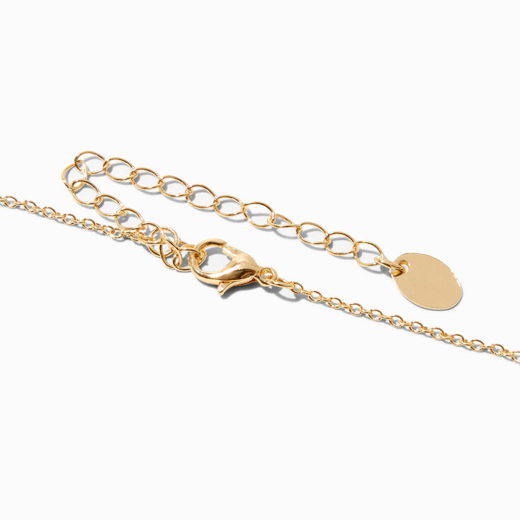 Gold September Birthstone Teddy Bear Pendant Necklace,