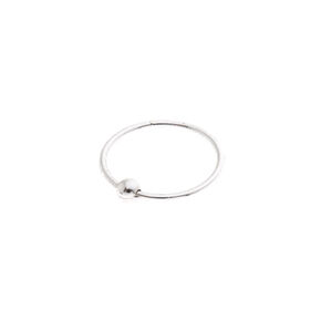 Sterling Silver Basic Bead Hoop Nose Ring,