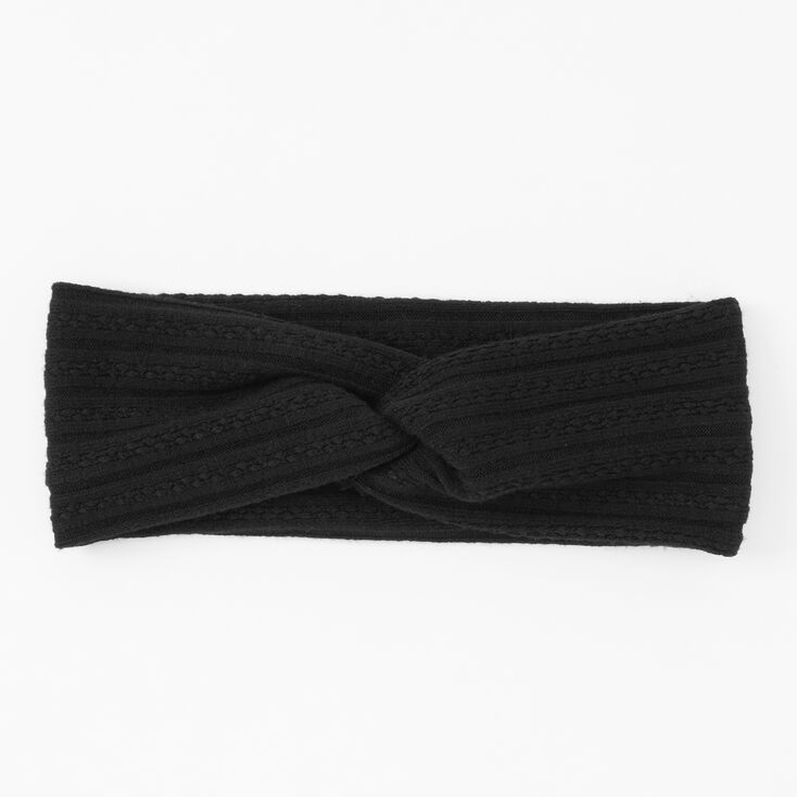 Sweater Twisted Headwrap - Black | Claire's