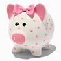 Claire&#39;s Club Pink Heart Polka Dot Piggy Bank,