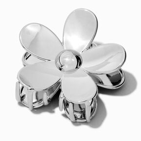 Silver-tone Flower Medium Hair Claw,