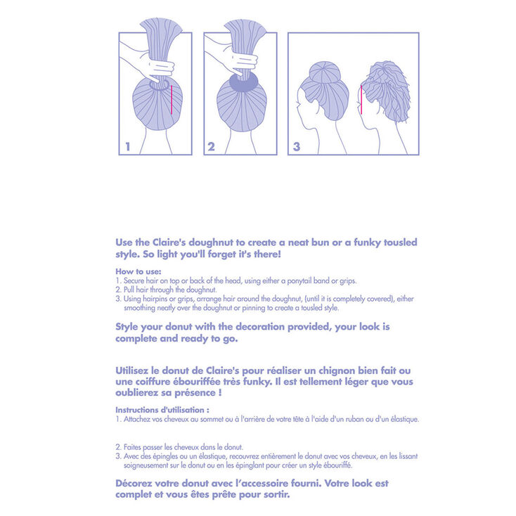 Chignon donut marron de petite taille,