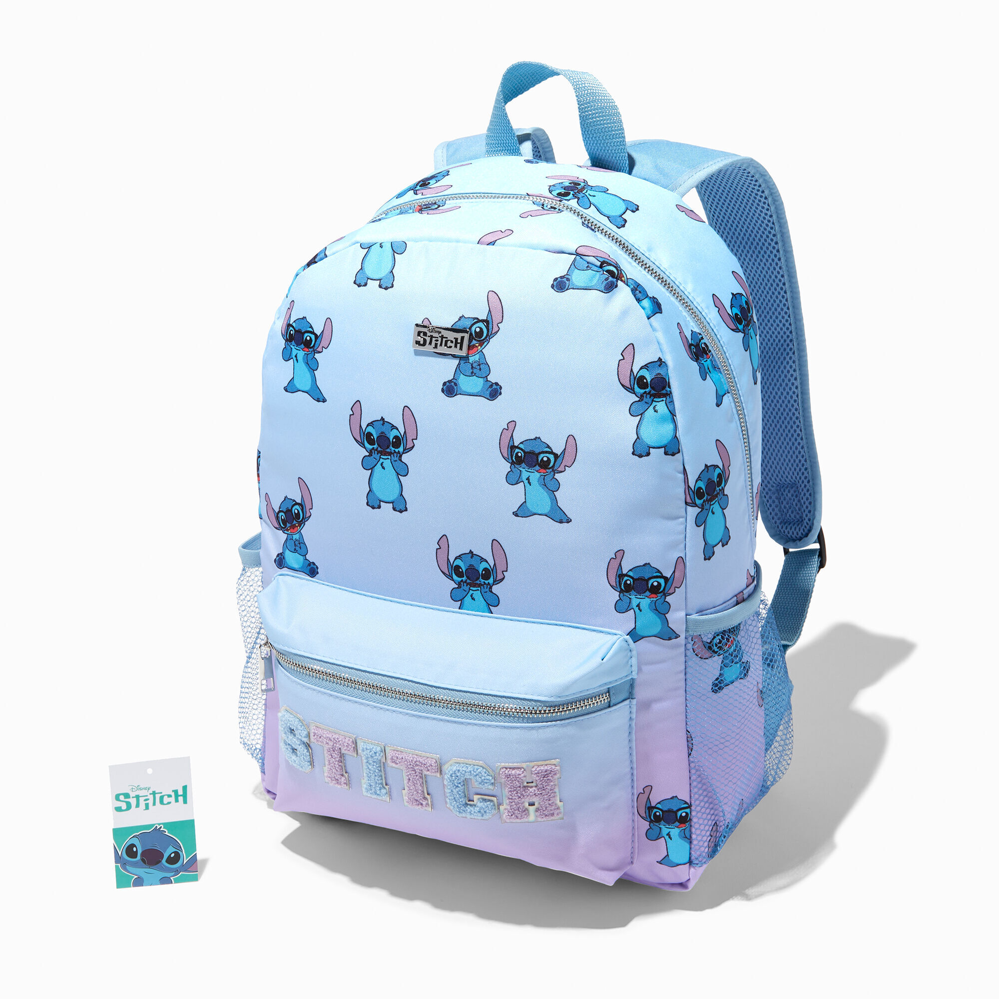 View Claires Disney Stitch Varsity Backpack information