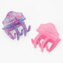 Mini Solid Purple &amp; Pink Lilac Hair Claws - 2 Pack,