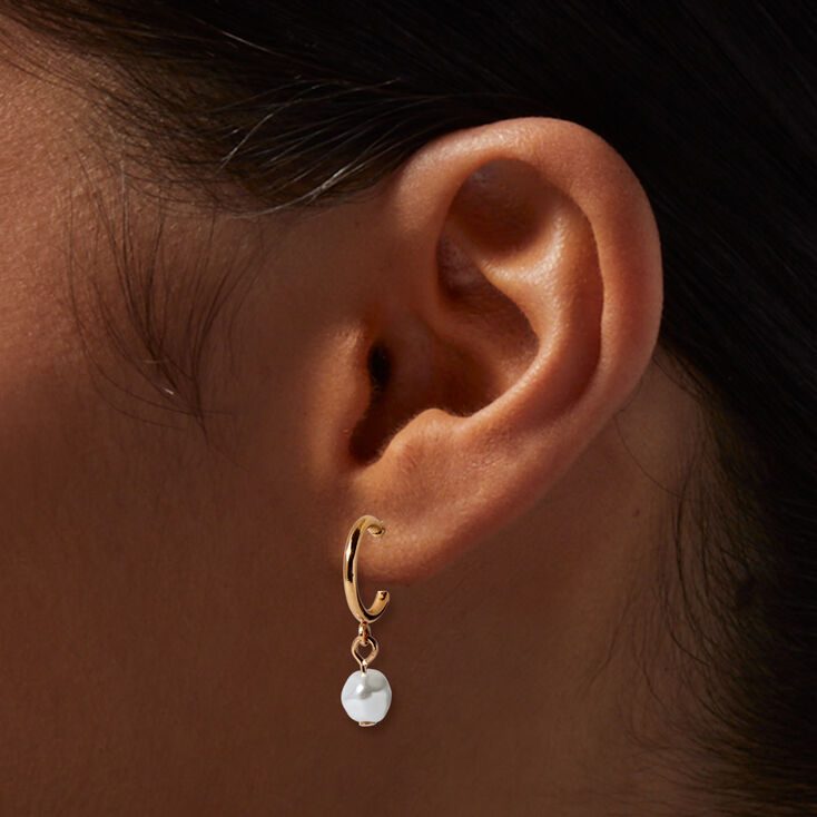 Gold-tone Mixed Textured Hoop &amp; Stud Earrings - 9 Pack,