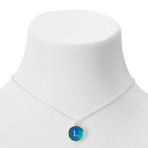 Silver Initial Mood Pendant Necklace - L,