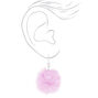 1.5&quot; Pom Pom Drop Earrings - Purple,