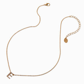 Gold-tone Mini Pearl Initial Chain Necklace - E,