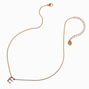 Gold-tone Mini Pearl Initial Chain Necklace - E,