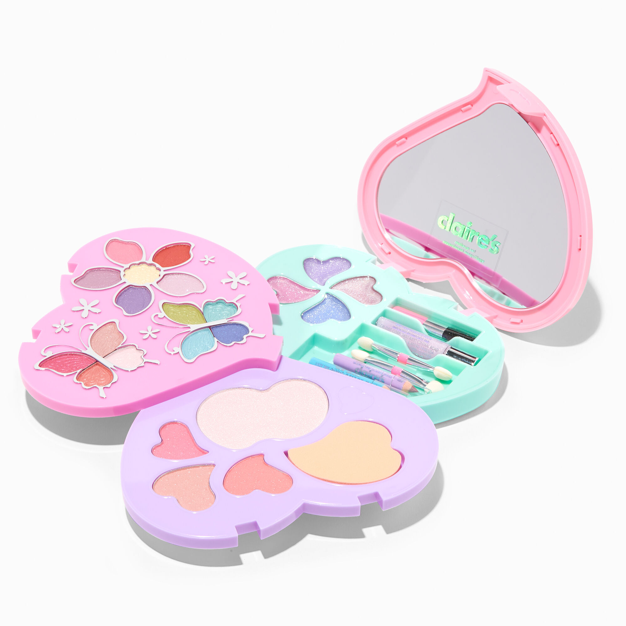 View Claires Pastel Heart Bling Makeup Set Rainbow information