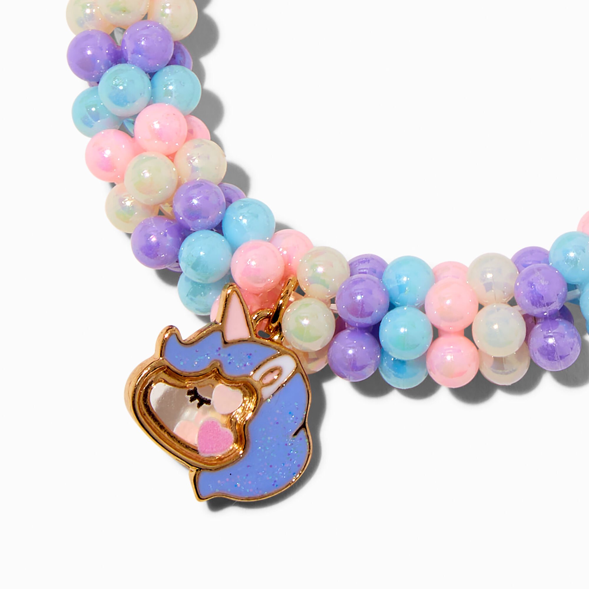 Claire's Club Shaker Unicorn Cluster Beaded Stretch Bracelet,