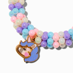 Claire&#39;s Club Shaker Unicorn Cluster Beaded Stretch Bracelet,