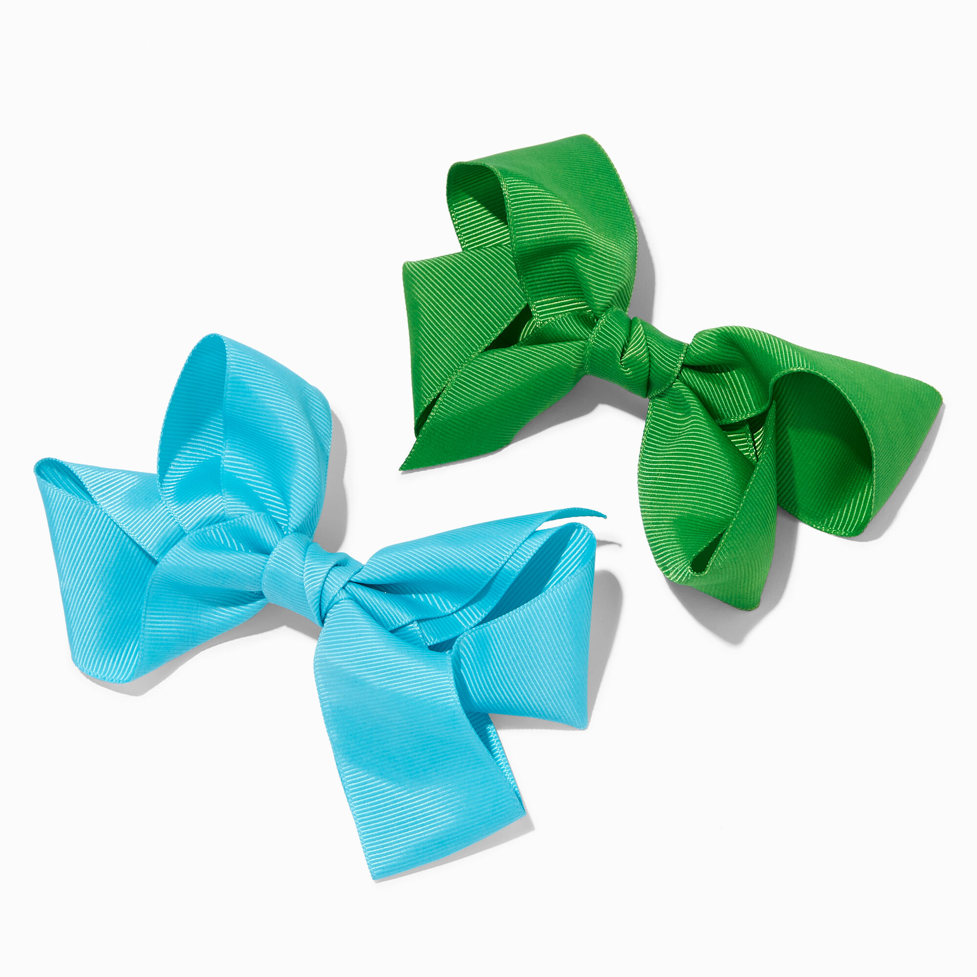 View Claires green Cheer Bow Hair Barrettes 2 Pack Blue information