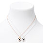 Best Friends Mixed Metal Soccer Ball Pendant Necklaces - 2 Pack,