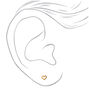 18k Gold Plated Half Crystal Heart Stud Earrings,