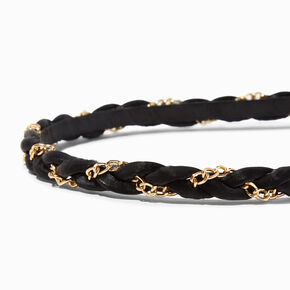 Black &amp; Gold Chain Woven Headband,