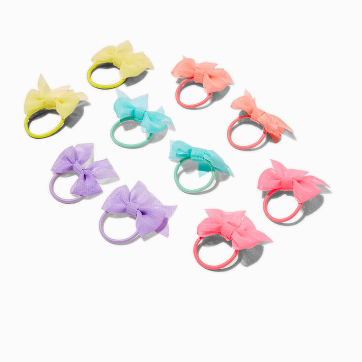 Claire&#39;s Club Chiffon Bow Hair Ties - 10 Pack,