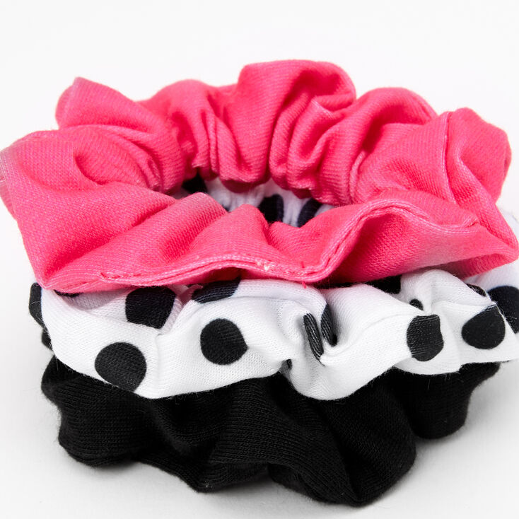 Claire&#39;s Club Polka Dot and Solid Hair Scrunchies - 3 Pack,